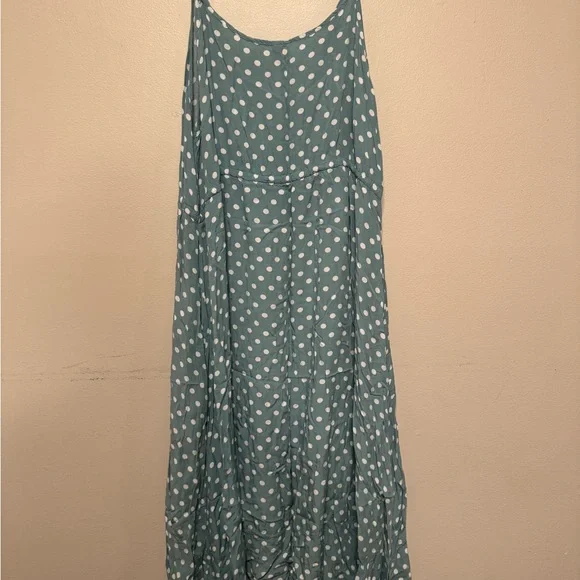 Polka Dot Maxi Dress in Teal - Picture 6 of 10